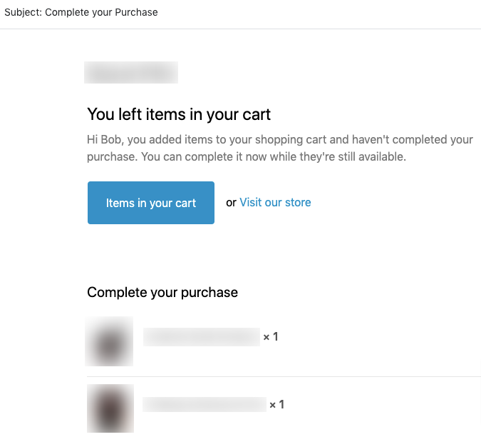 Shopify abandoned email